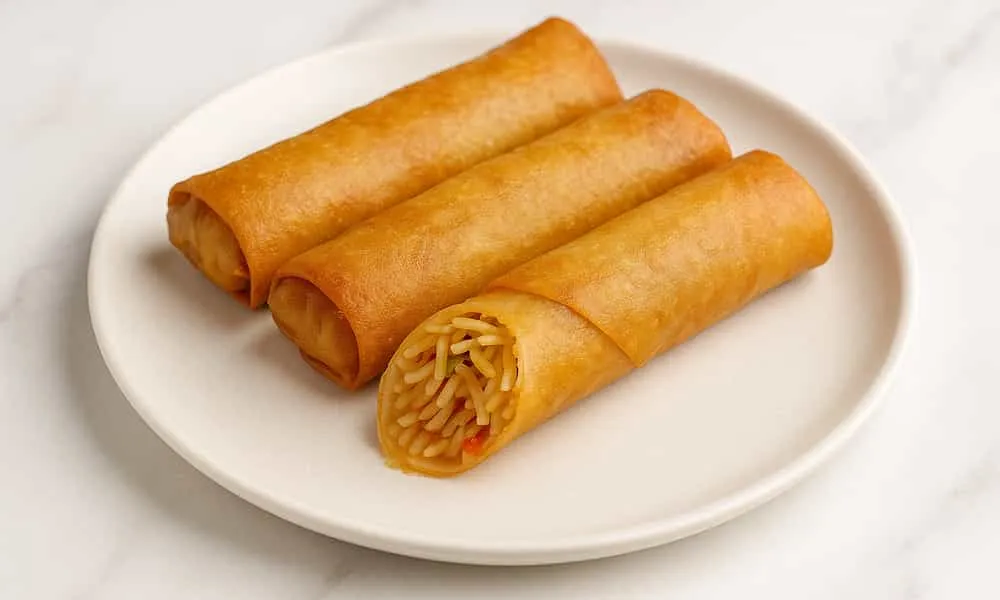 Noodle Spring Roll at Craving Curries - Unique Hakka appetizer in Winnipeg